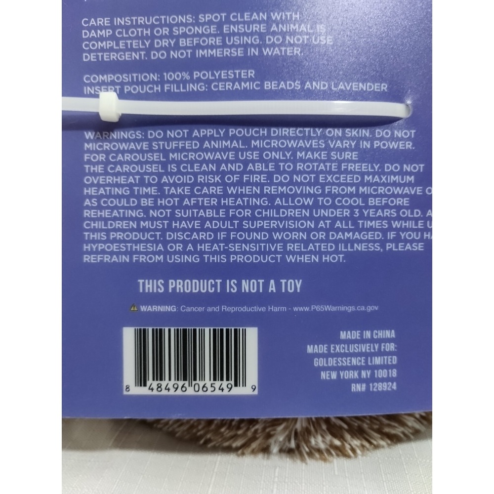 Cozy Hugs Jumbo Aromatherapy Plush Hedgehog Microwavable Freezable Lavender NEW - Picture 14 of 14